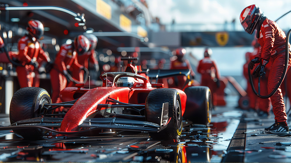 Zespół Formuły 1 podczas pit stopu – optymalizacja procesów
